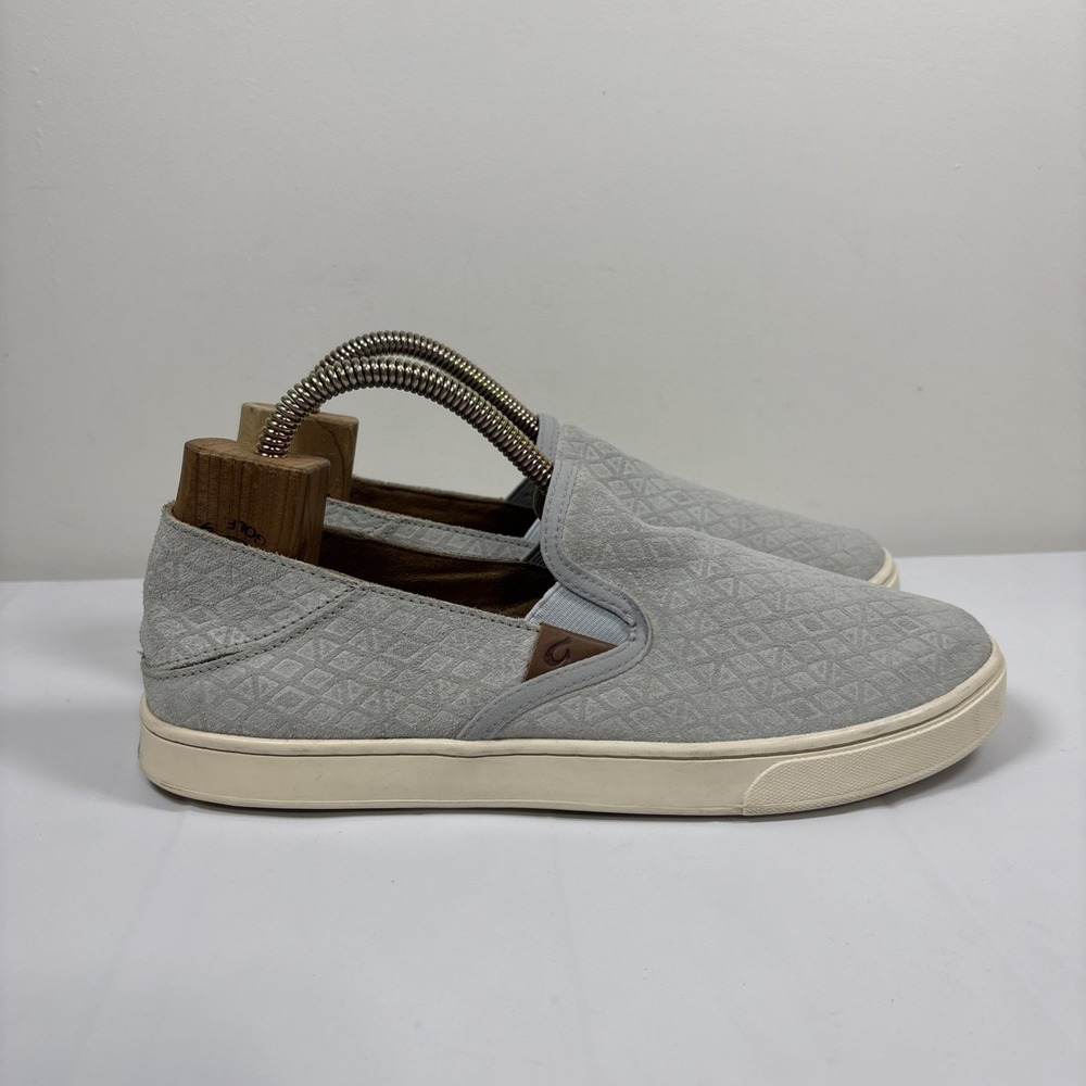 Olukai Pehuea Womens 9.5 Slip On Comfort Shoes Gray Sneakers 20329-7PPG Casual